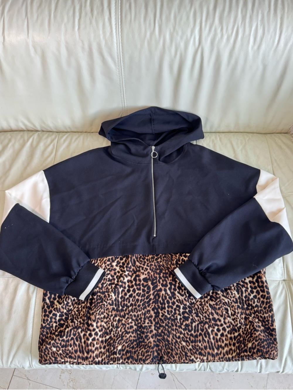 Zara Set Black Half-Zip Sweater with Silver Ring Zipper and Matching Pant